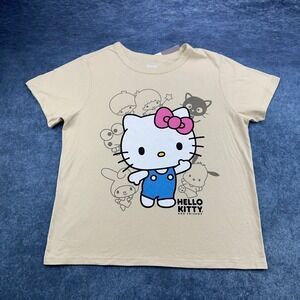 Hello Kitty and Friends Sanrio Graphic T-Shirt Cement Beige Large SIL-34452 NEW